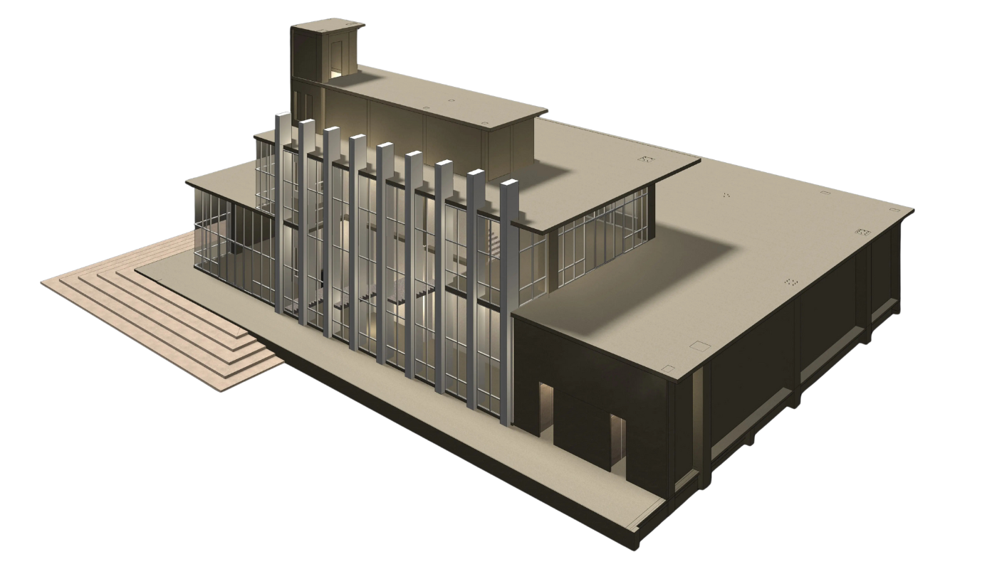 Diseño arquitectónico en 3D de fachada ventilada - Aluzenit